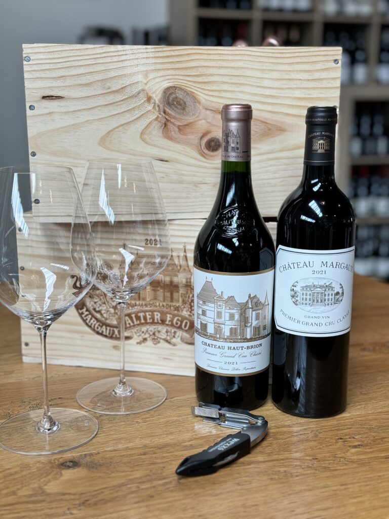 Bottles of red wine Wineglasses Wine opener Wine Case